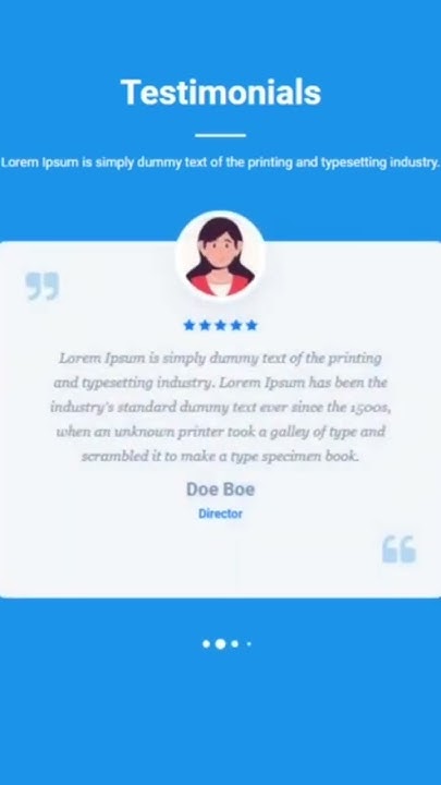 Responsive testimonials section using only HTML CSS & JAVA SCRIPT - YouTube
