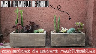 molde para MACETA RECTANGULAR DE CEMENTO totalmente reutilizable