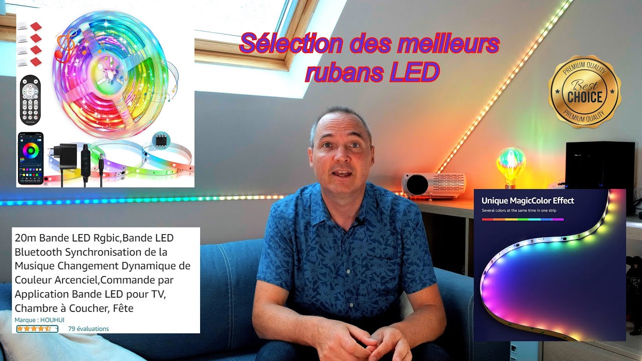 meilleur ruban LED 2023 multicolore.comparatif meilleure bande LED  adhésive, décorative pour chambre 