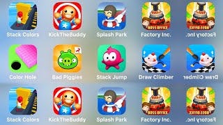 Stack Colors, Kick The Buddy, Splash Park, Color Hole, Bad Piggies, Stack Jump, Draw Climber