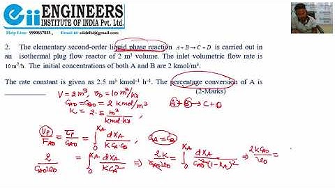 GATE 2018 Video Solution Chemical Engineering - Chemical Reaction Engineering-CRE