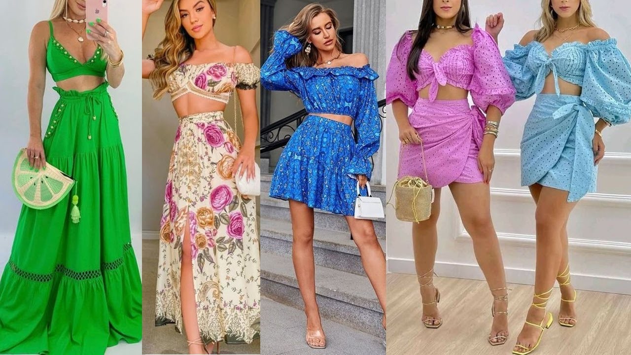 LINDOS CONJUNTOS DE FALDA Y BLUSA EN DIFERENTES DISEÑOS PARA TODA OCASIÓN/  BLUSAS Y FALDAS DE MODA - YouTube