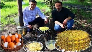 Delicious food of Azerbaijan | MAHARA | Cooking in the Village | Meat and Salt