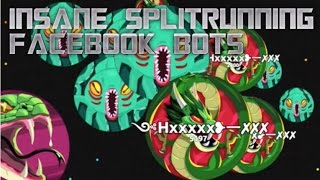 EPIC WINS + INSANE REALTIME SPLITRUNNING w/ MASS BOTS // Agar.io [PATCHED]