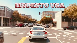 Downtown Modesto, California  Drive Tour