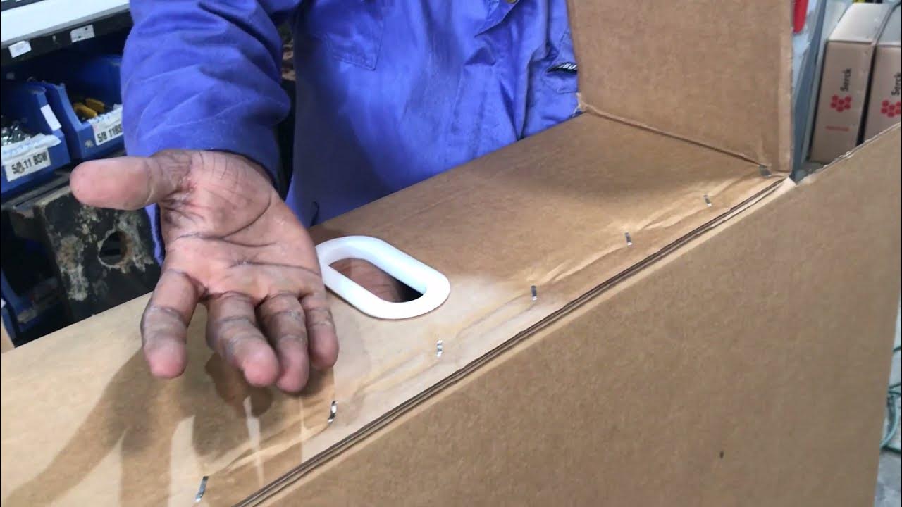 How to make cardboard box handle YouTube