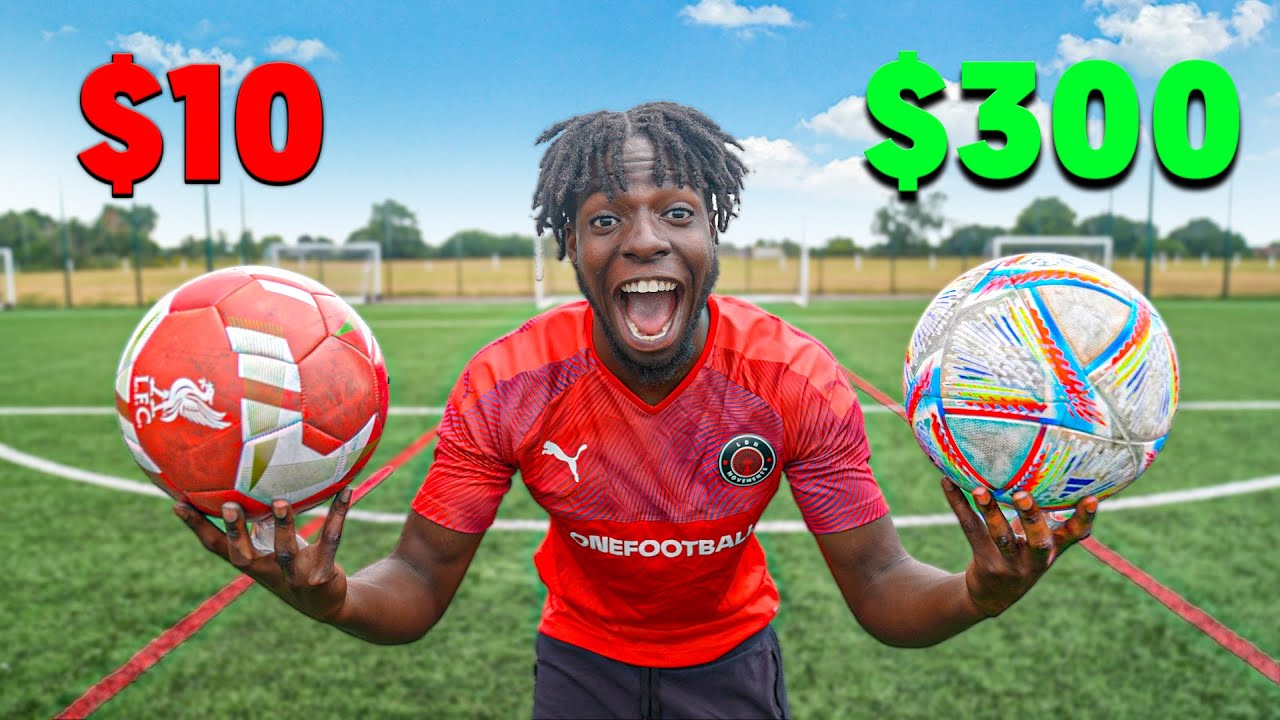 I Took 100 Shots.. $10 vs $300 Football & Scored __ Goals