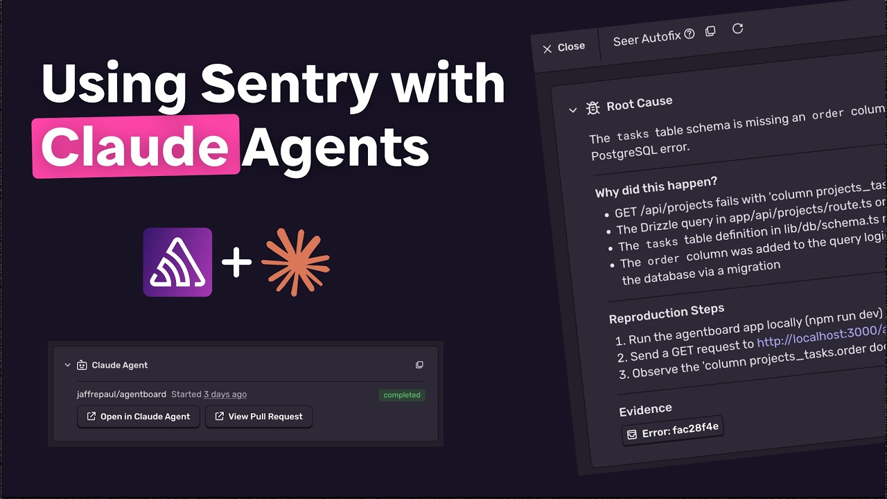 Sentry + Claude Agents: Automatic Bug Fixes from Root Cause to PR - YouTube