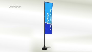 Vertical Flag - Animated Exhibition Flag Low-poly 3D model