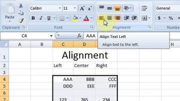 Lesson 11 Alignment Microsoft Office Excel 2007 2010 free Educational video Training Tutorials in Ur
