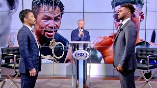 MANNY PACQUIAO FACES OFF WITH ERROL SPENCE JR FOR FIRST TIME! BOTH STARE EACH OTHER DOWN!
