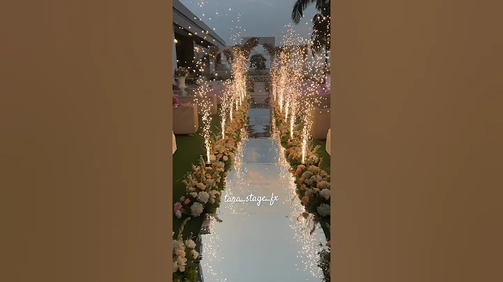 Mirror pathway for Varmala | walkway pyro machines 🥰 #pyro #fireworks #wedding #taj #tarastagefx