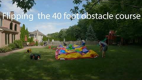 Flipping  the 40 foot obstacle course
