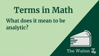 What does analytic mean?