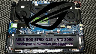 Разборка и система охлаждения ноутбука ASUS ROG STRIX G15 G513 с видеокартой RTX 3060