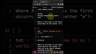 index find string methods python english #python #shorts
