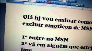Como excluir emoticon de msn.AVI