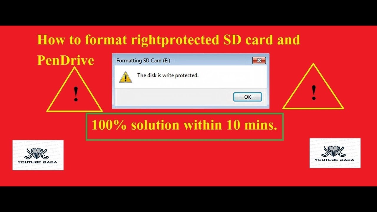 How TO FORMAT WRITE PROTECTED SD CARD OR PENDRIVE