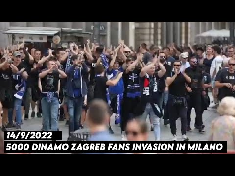 5000 DINAMO ZAGREB FANS INVASION IN MILANO || AC Milan vs Dinamo Zagreb 14/9/2022