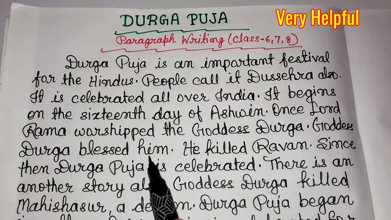 durga puja essay class 1