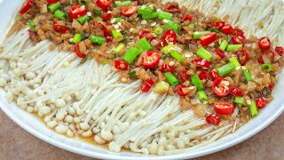 Enoki Mushroom in Garlic Sauce | Chines Style Enoki Mushroom  Recipe