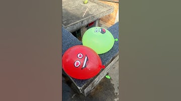 Experiment: Will a water balloon explode if it rolls down a tall building? 💥🎈 #balloon