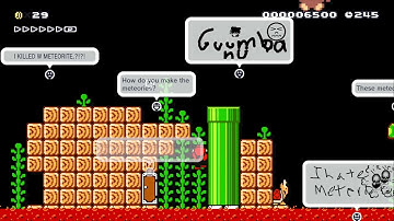 Meteorites in Mushroom Kingdom by Ruda ~ Miiverse - SUPER MARIO MAKER - NO COMMENTARY 1bh
