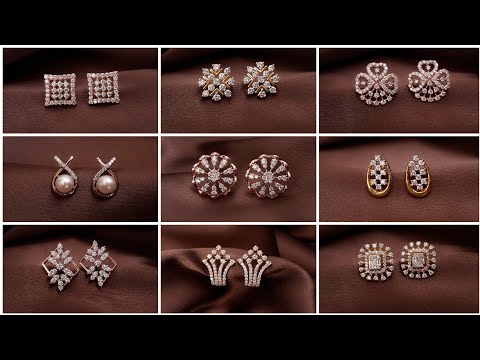 Latest diamond earrings studs collection with price/diamond studs/Simple studs