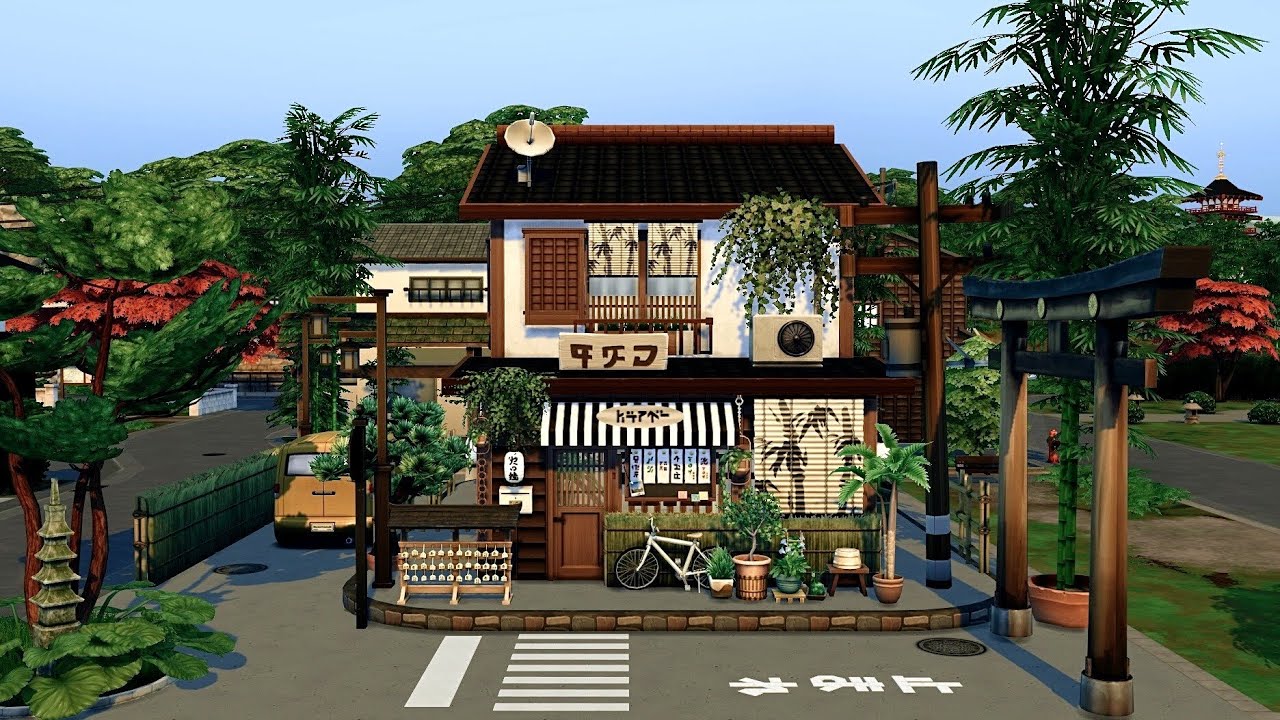 Japanese Spa • The Sims 4 • No CC | Slow Motion