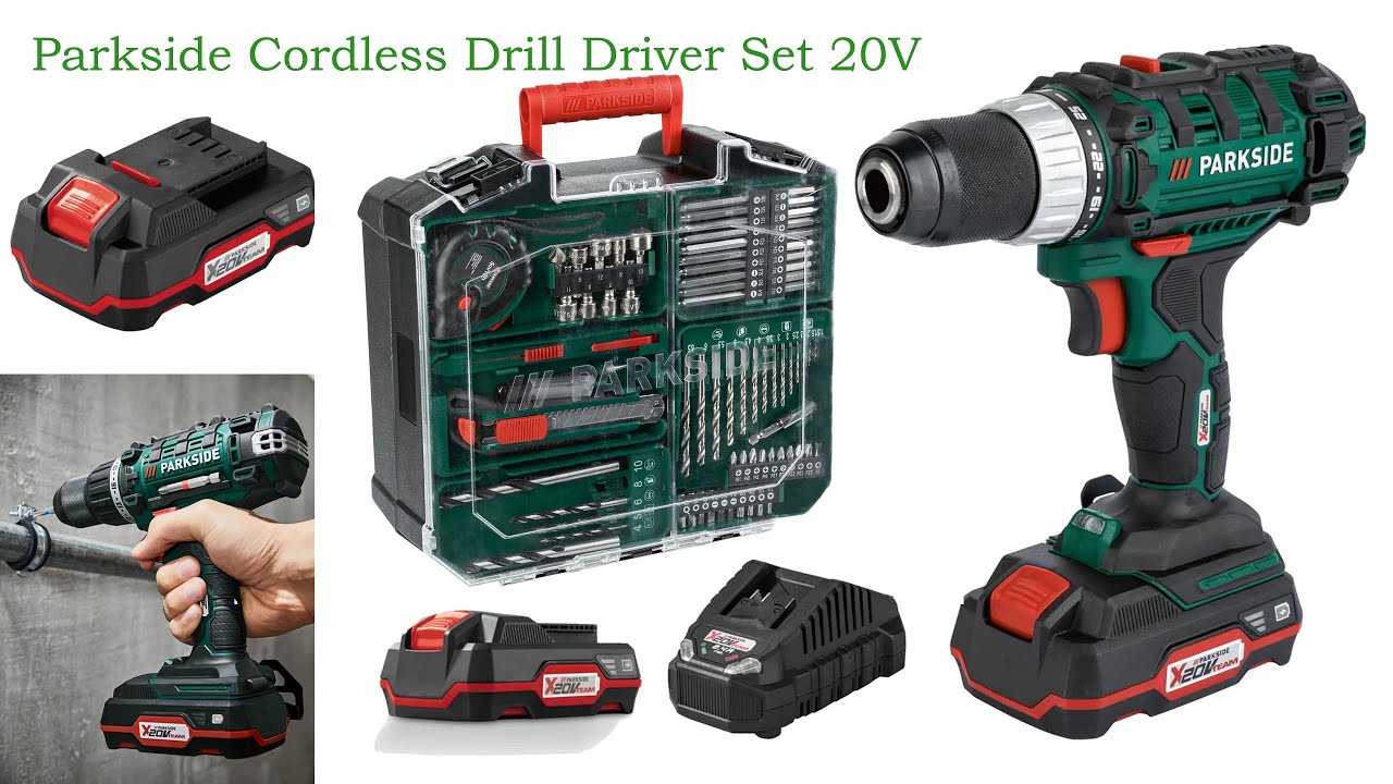 CORDLESS HAMMER DRILL 20V BATTERY AND CHARGER INCLUDED Parkside