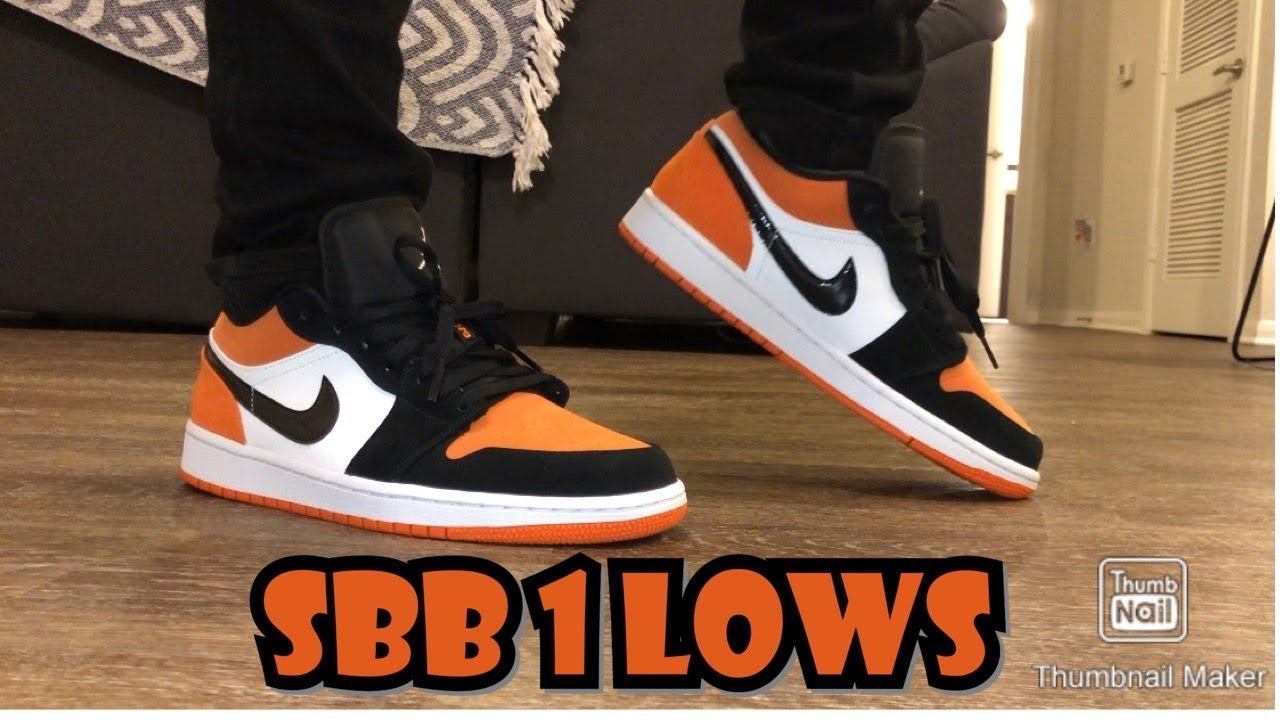 jordan 1 low sbb on feet