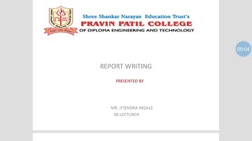 Report writing (progress report)