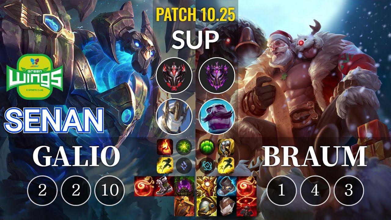 JAG Senan Galio vs Braum Sup - KR Patch 10.25