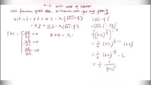 Conditional input demand and the derivation of a cost function