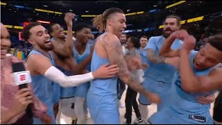 Desmond Bane's interview interrupted by whole Grizzlies team - grizzlies vvs nets