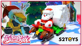 Presents are transformed into Santa and reindeer