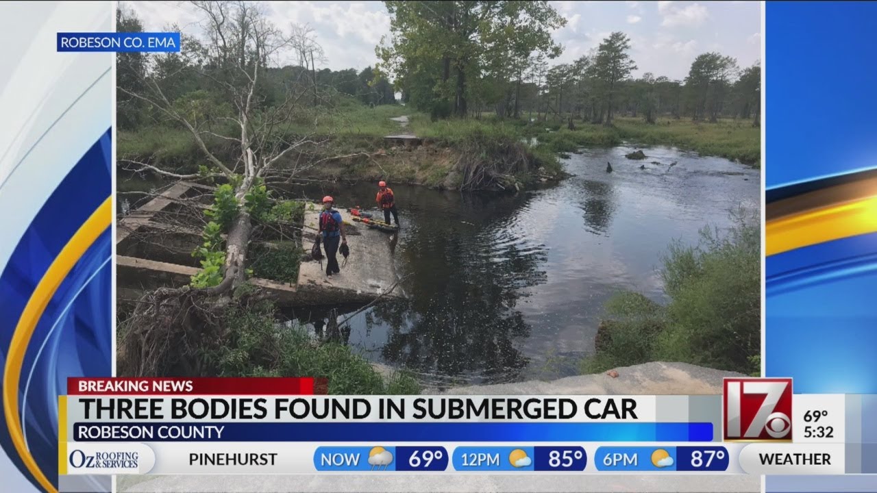 3 bodies found in submerged car in Robeson County pond - YouTube