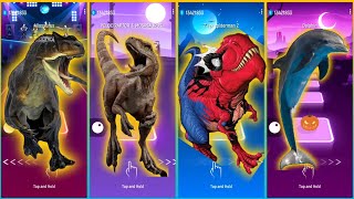 allosaurus vs velociraptor vs t-rex spiderman vs funny dolphin #230