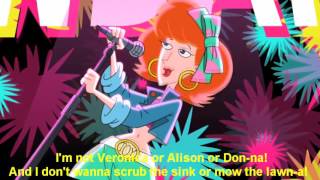 Video thumbnail of "Phineas and Ferb - I'm Lindana and I Wanna Have Fun! (Extended) Lyrics"