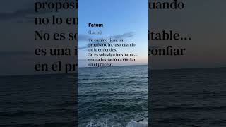 Fatum (latín) significa “destino”. #destino #mensajeparaelalma #pandora #diccionario