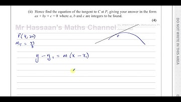 WMA11/01 (Edexcel) IAL P1 January 2022 Q6a Differention, Equations of Tangents