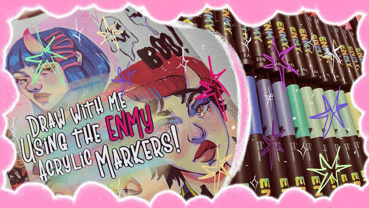 Trying Out the ENMY Acrylic Markers 80 Color Set 🎨 | Draw With Me - YouTube