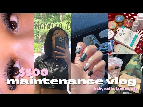 $500 maintance vlog ♡ hair, nails, lashes, hygiene shopping & more!!