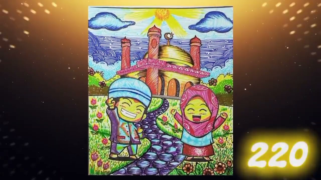 Mewarnai dengan teknik kontur spidol