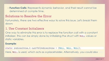 Resolving the "initializer element is not constant" Error in C Initialization