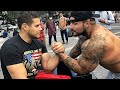 ARM WRESTLING VS The OX BODYBUILDER in The CITY