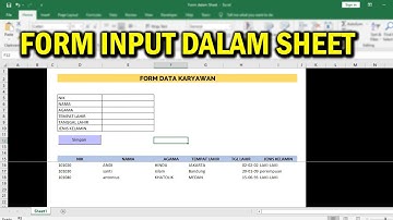 Membuat Form Input Di Dalam Sheet VBA Excel Tanpa Userform