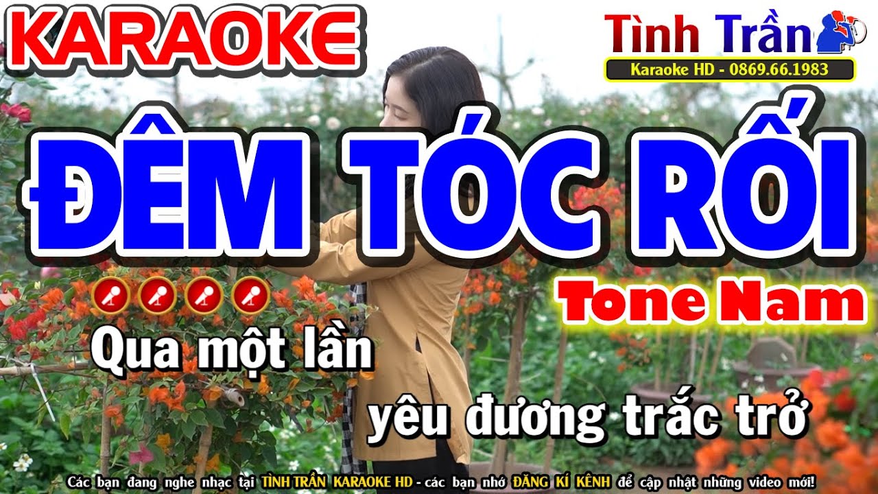 Đêm Tóc Rối Karaoke Nhạc Sống Tone Nam  Cm  Tình Trần Organ  YouTube