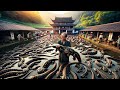 Giant Salamander Farming in China - Harvesting and Processing Salamander Meat