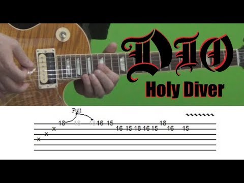 Dio Holy Diver Solo Guitar Lesson With Tabs Youtube